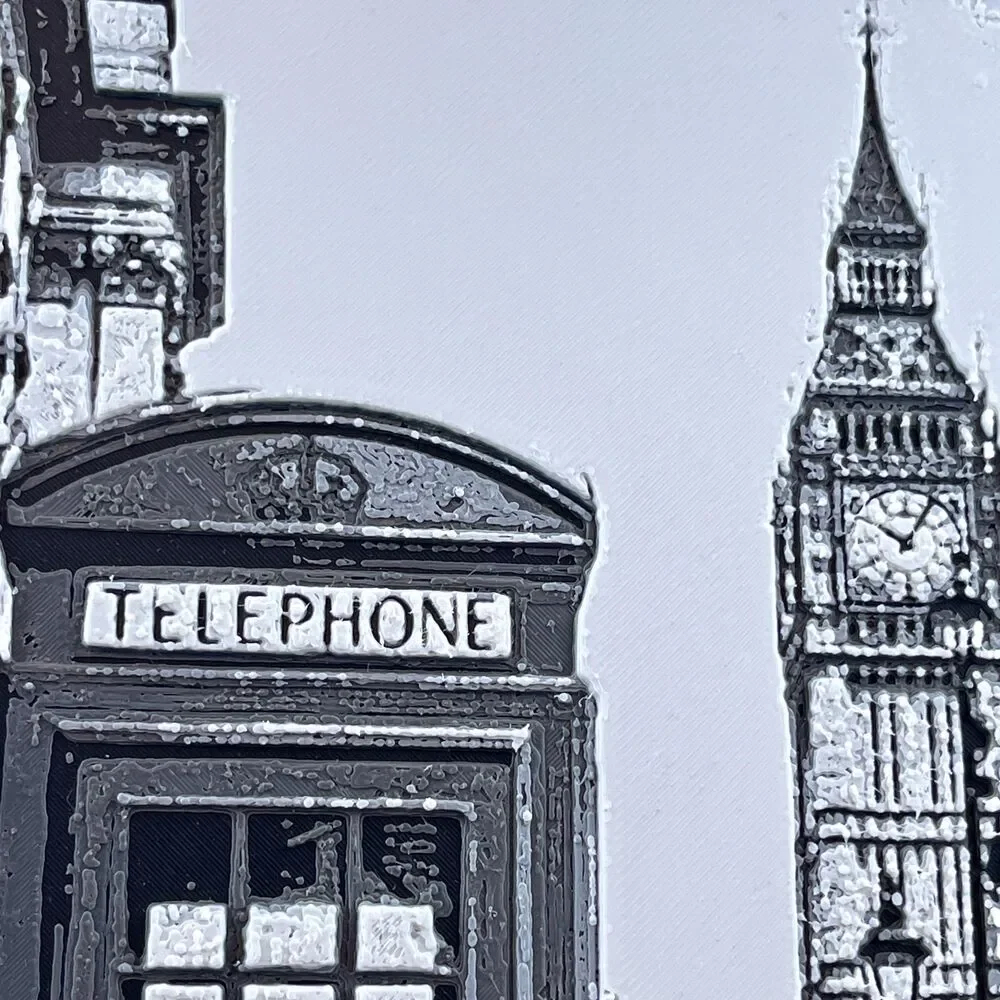 London Wall Art, 3D Printed Wall Art, Telephone Booth, Big Ben, City Scape Art - Picture 10 of 10